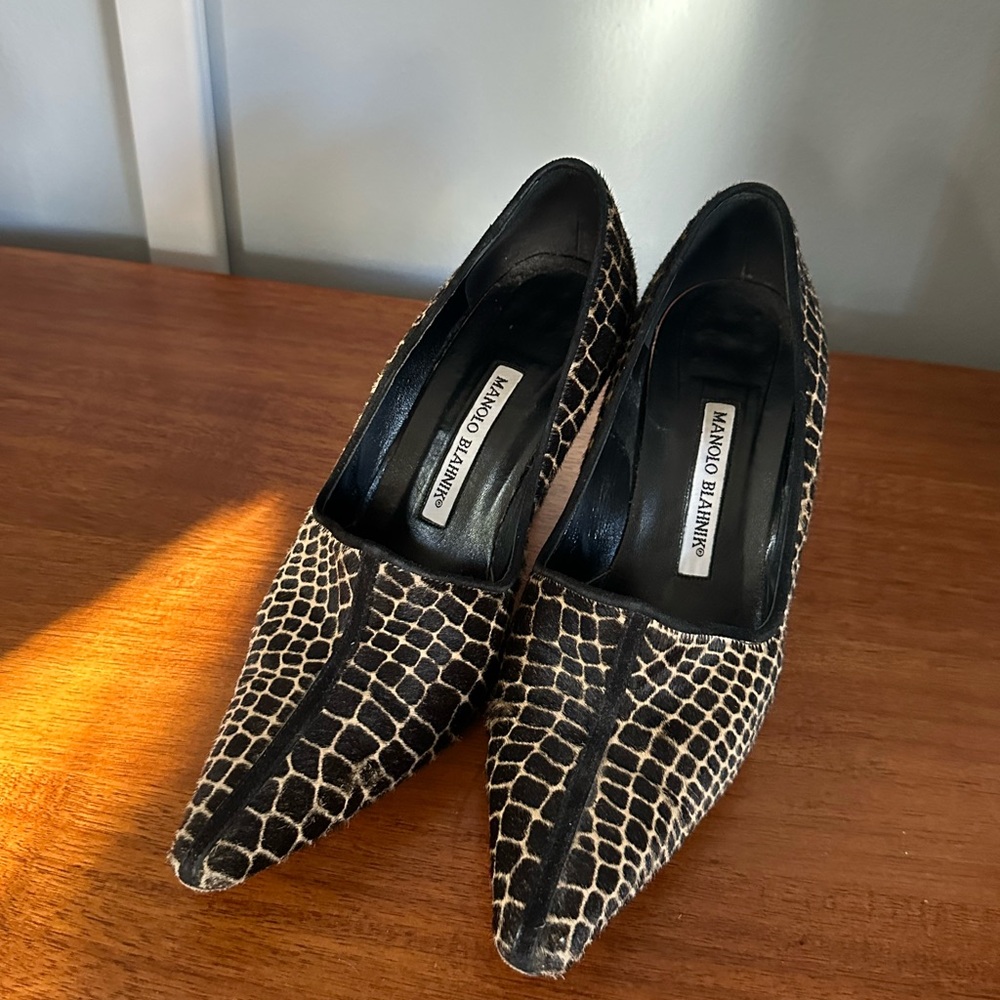 Manolo Blahnik Black and Brown Women's Shoes